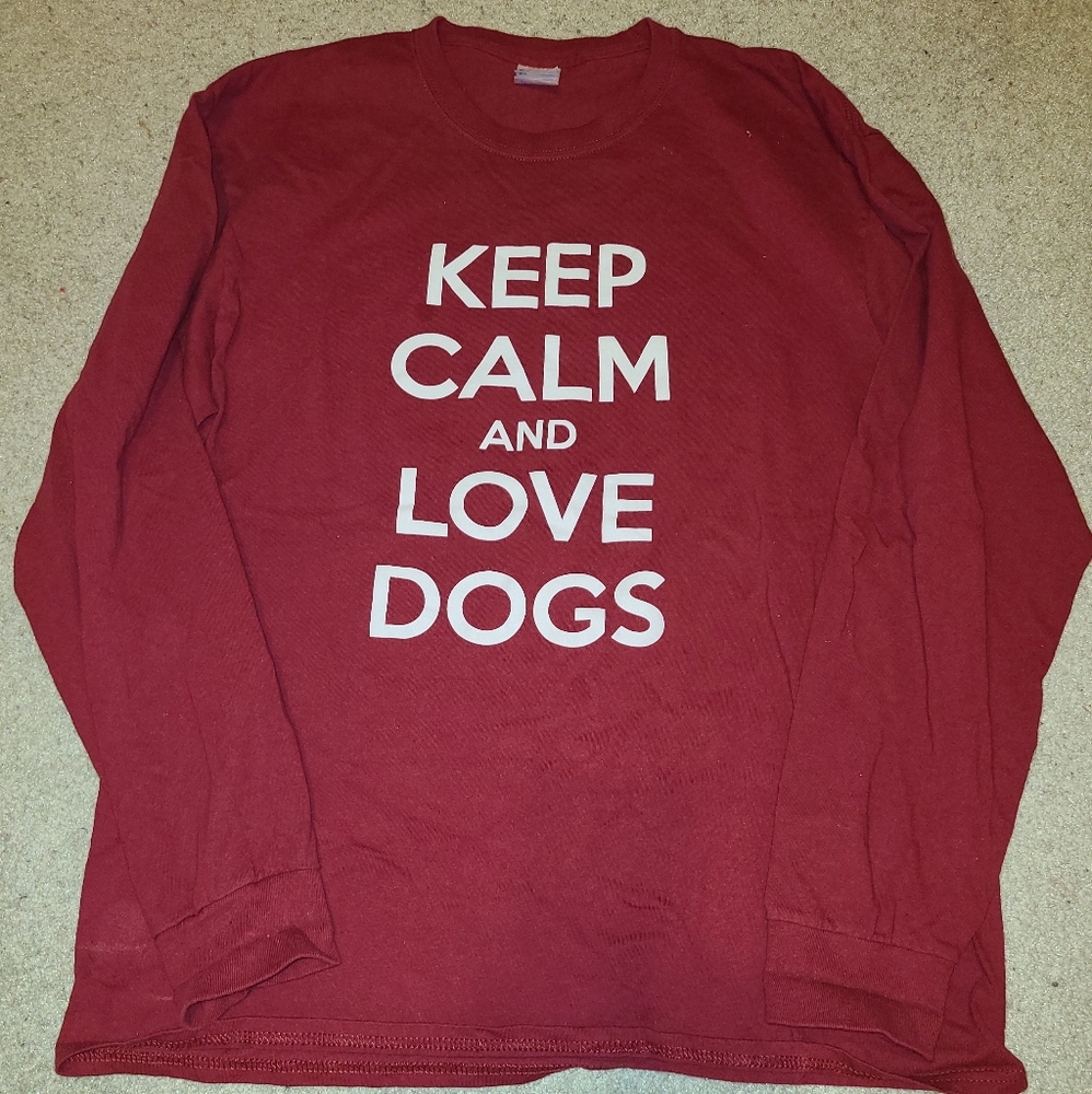Keep calm and love dogs long sleeve t shirt